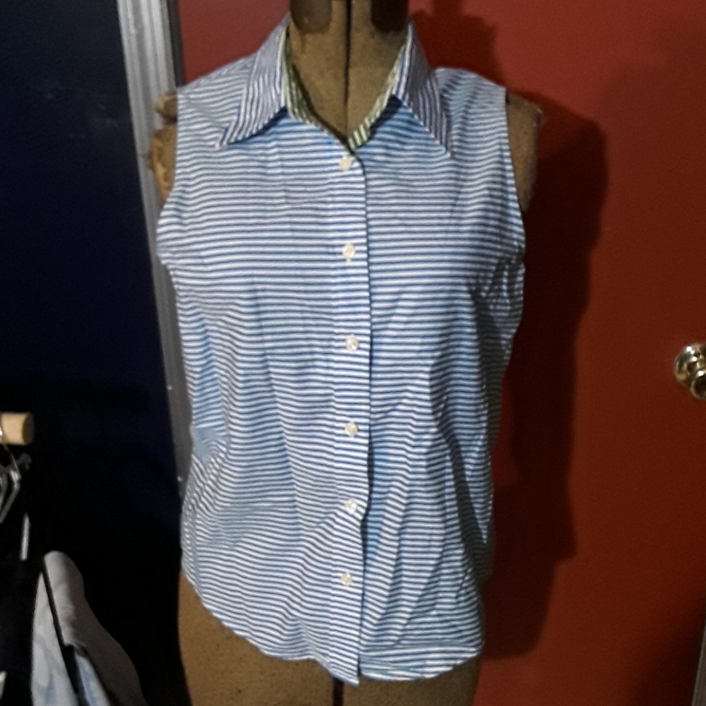 Tommy Hilfiger blue & green button down shirt sz 4